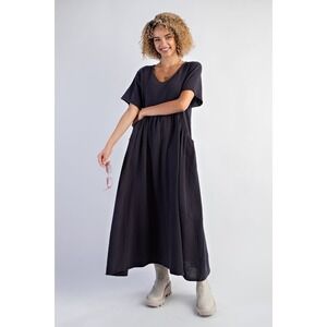 Soft Washed Cotton Gauze Maxi Dress